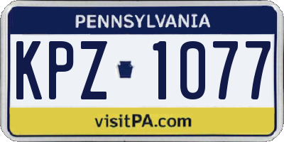 PA license plate KPZ1077