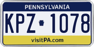 PA license plate KPZ1078