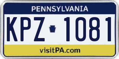 PA license plate KPZ1081