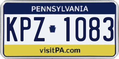 PA license plate KPZ1083