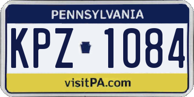 PA license plate KPZ1084