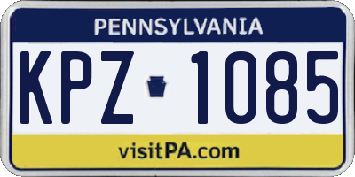 PA license plate KPZ1085