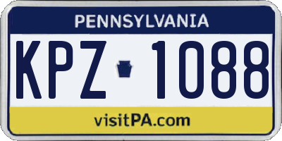 PA license plate KPZ1088