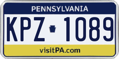 PA license plate KPZ1089