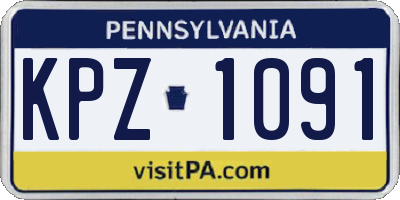 PA license plate KPZ1091