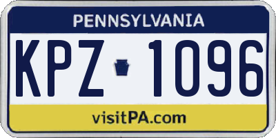 PA license plate KPZ1096