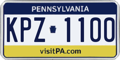 PA license plate KPZ1100