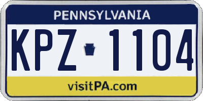 PA license plate KPZ1104