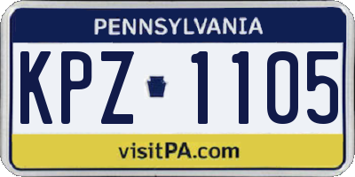 PA license plate KPZ1105