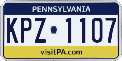 PA license plate KPZ1107