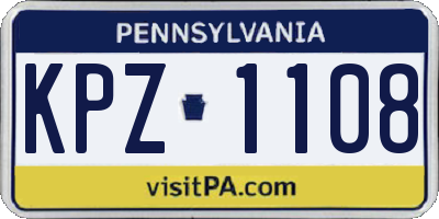 PA license plate KPZ1108