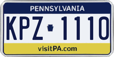 PA license plate KPZ1110