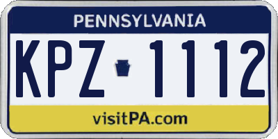 PA license plate KPZ1112
