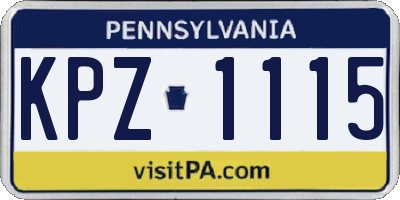 PA license plate KPZ1115