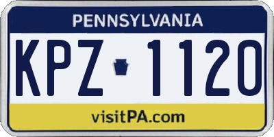 PA license plate KPZ1120