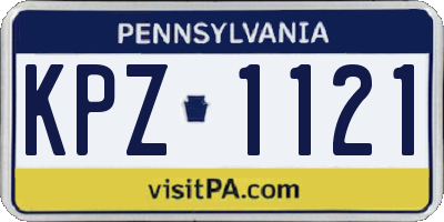 PA license plate KPZ1121