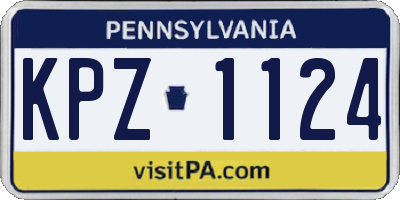 PA license plate KPZ1124