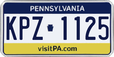 PA license plate KPZ1125