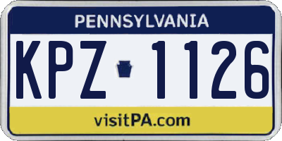 PA license plate KPZ1126