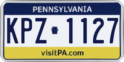 PA license plate KPZ1127