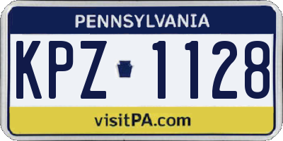 PA license plate KPZ1128