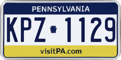 PA license plate KPZ1129