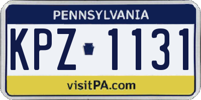 PA license plate KPZ1131