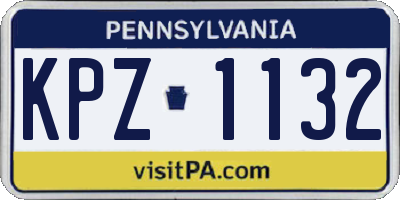 PA license plate KPZ1132