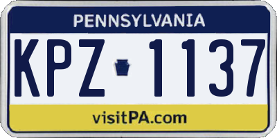 PA license plate KPZ1137