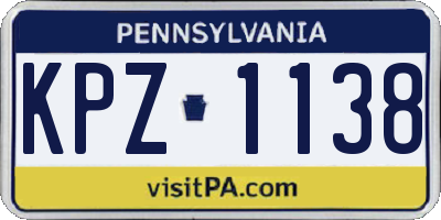 PA license plate KPZ1138