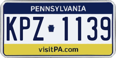 PA license plate KPZ1139