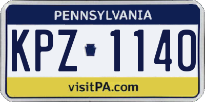 PA license plate KPZ1140