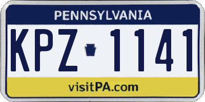 PA license plate KPZ1141