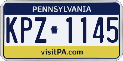 PA license plate KPZ1145