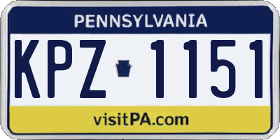 PA license plate KPZ1151