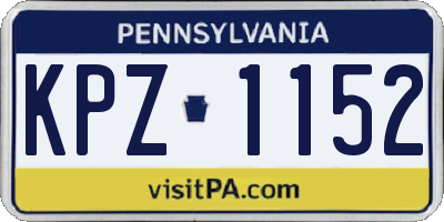 PA license plate KPZ1152
