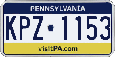 PA license plate KPZ1153