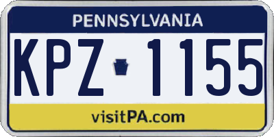 PA license plate KPZ1155
