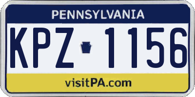 PA license plate KPZ1156