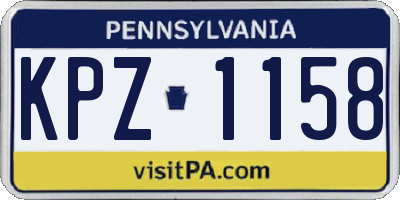PA license plate KPZ1158