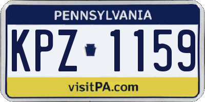 PA license plate KPZ1159