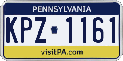 PA license plate KPZ1161