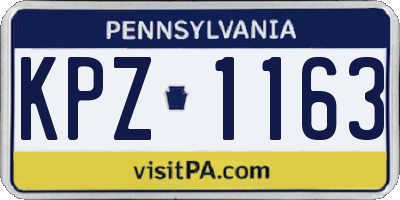 PA license plate KPZ1163