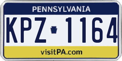 PA license plate KPZ1164