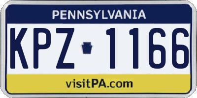 PA license plate KPZ1166