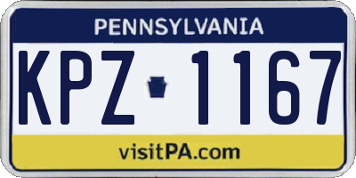 PA license plate KPZ1167