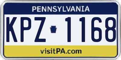 PA license plate KPZ1168