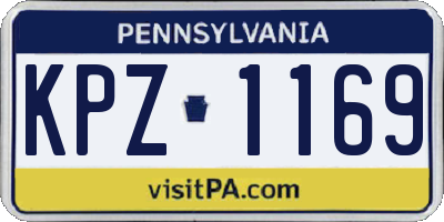 PA license plate KPZ1169