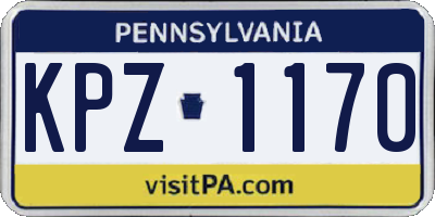 PA license plate KPZ1170