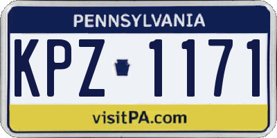 PA license plate KPZ1171
